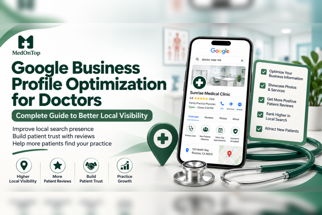 Doctor's Google Business Profile with map and reviews